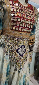 لباس افغان مجلسی زمرد کوهسار - تصویر 4