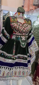 ست کامل لباس افغانی زمرد آریانا - تصویر 3