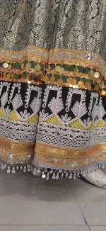 لباس افغان مجلسی زمرد کوهسار - تصویر 3